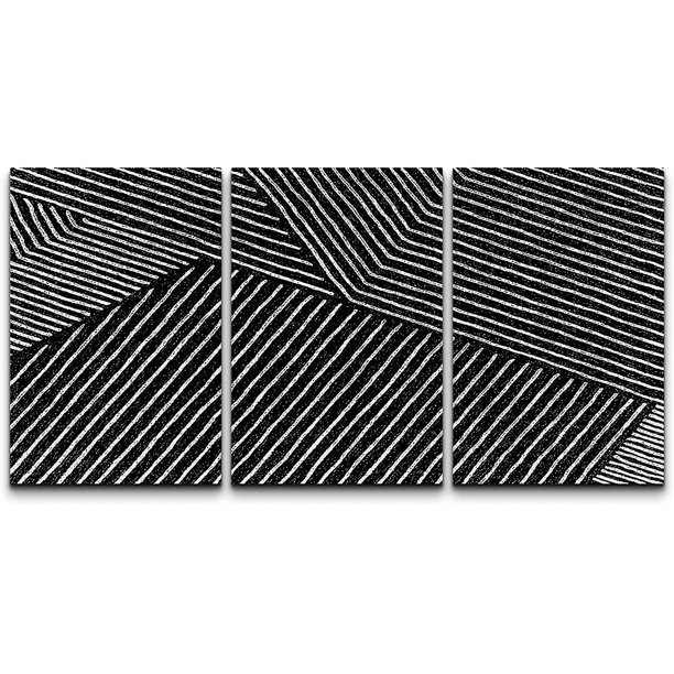 PixonSign Canvas Print Wall Art Set Cross Hatched Line Pattern Geometric Shapes Illustrations Mod... | Walmart (US)