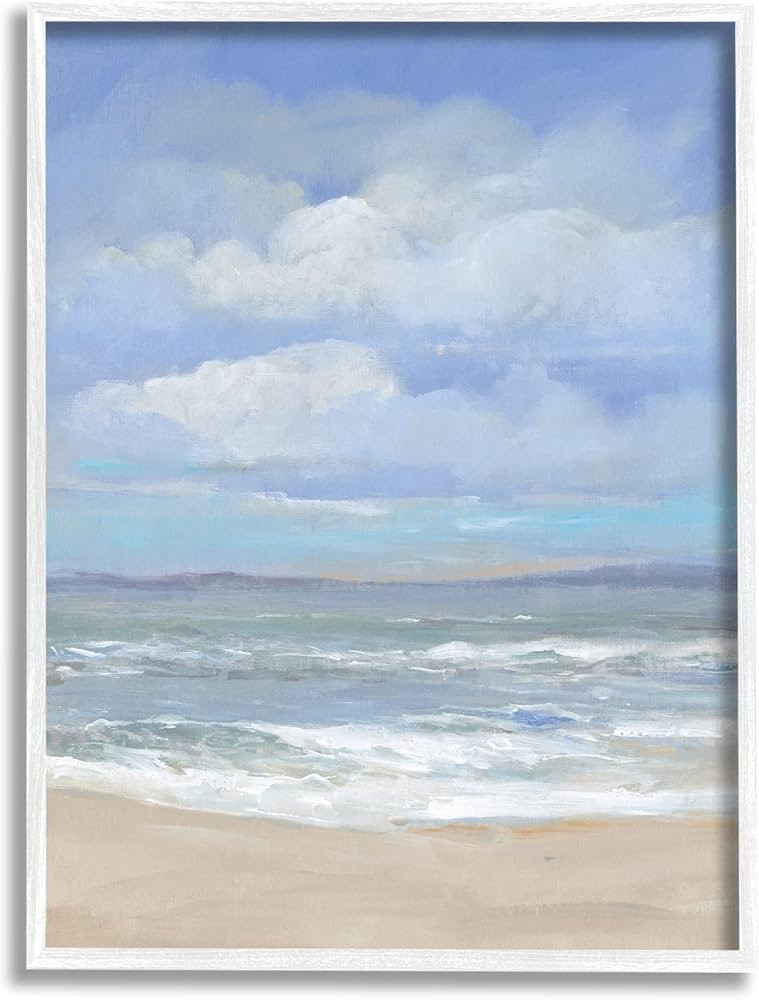 Stupell Industries Cloudy Ocean Bay Shoreline Framed Giclee Art, Design by Tim OToole | Amazon (US)
