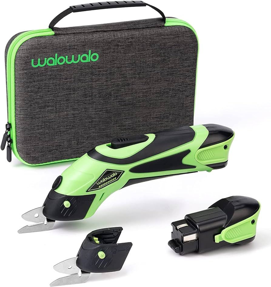 walowalo Electric Fabric Scissors Box Cutter 2 Rechargeable Batteries 2 PCS Blades for Crafts Sew... | Amazon (US)