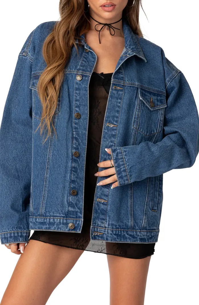 EDIKTED Dalia Oversize Denim Jacket | Nordstrom | Nordstrom