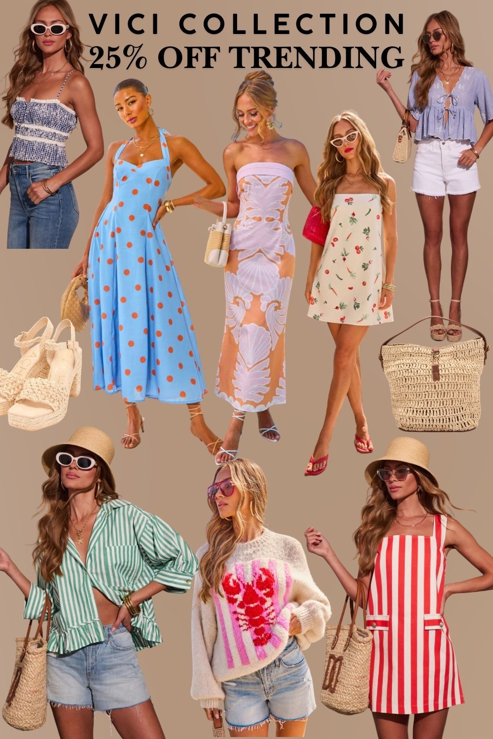 NEW Summer Trending Styles from Vici Collection ☀️🌺 HUGE Site wide Dale! 

📸 click the links below for all the prettiest summer pieces! 

☀️ Use code SAVE25 for 25% off site wide 
☀️ extra 65% off sale
☀️ 40% off limited restocks 
☀️ Free standard shipping over $75





#vacation outfit
#vacation style 
#vacation dress 
#tropical vacation
#beach style
#beach outfit
#new arrivals
#trending styles 
#platform sandals
#raffia sandals
#straw shoulder bag
#straw tote 
#romper
#striped button down
#striped blouse 
#cruise outfit
#Hawaiian vacation 
#mini dress
#crochet dress
#sweetheart dress 
#spaghetti strap dress
#cutout dress
#bright colors
#vacation dresse
#floral dress
#printed dress 
#fashion inspo 
#summer fashion
#spring fashion 
#striped dress
#yellow dress
#red dress
#green dress
#pink dress 
#destination wedding 
#wedding guest dress
#tropical wedding
#sale dresses 
#resort wear
#affordable fashion finds

#LTKSaleAlert #LTKootd #LTKSeasonal