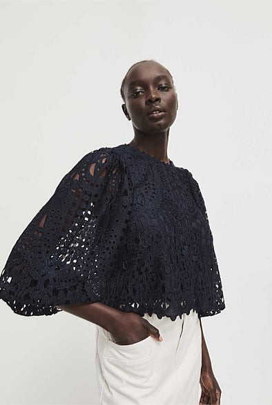 Textured Lace Crop Top | Witchery