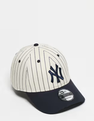 New Era NY Yankees 9twenty pinstripe contrast peak cap in navy/white | ASOS | ASOS (Global)