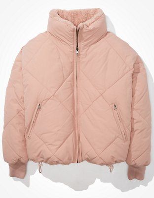 AE Cropped Reversible Quilted Puffer Jacket | American Eagle Outfitters (US & CA)