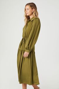 Satin Tie-Front Shirt Midi Dress | Forever 21 (US)