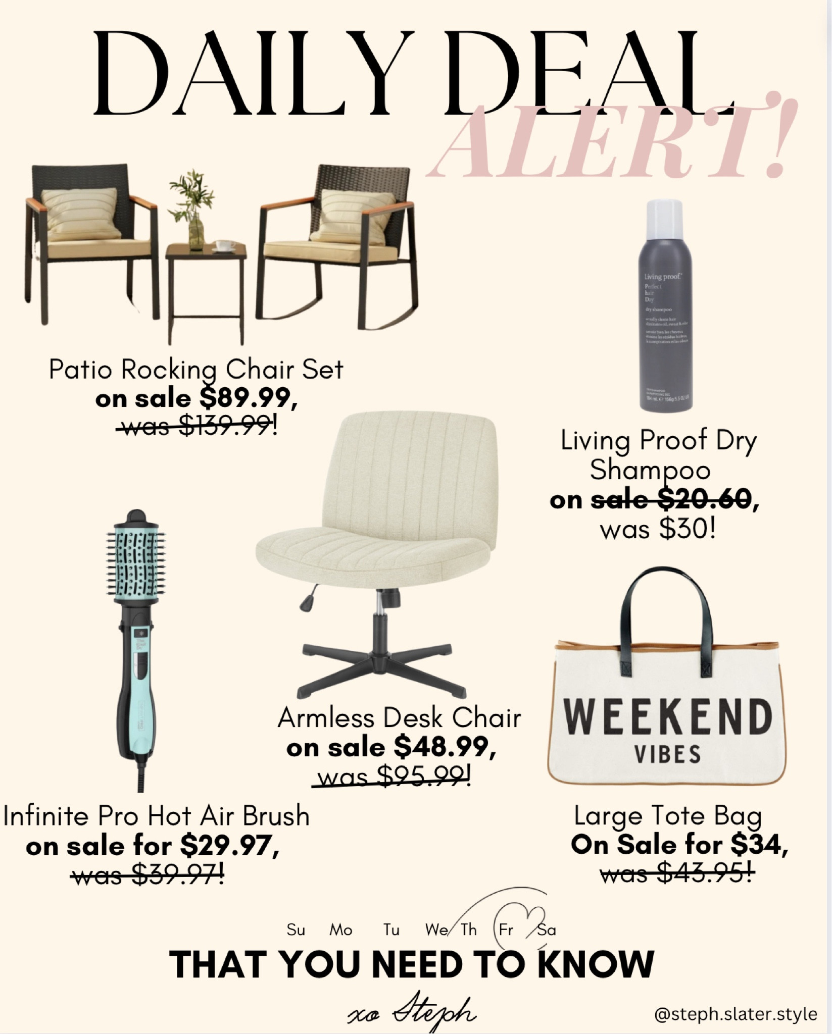 Daily Deal Alert
Patio
Gift Ideas

#LTKsalealert #LTKfindsunder100 #LTKGiftGuide