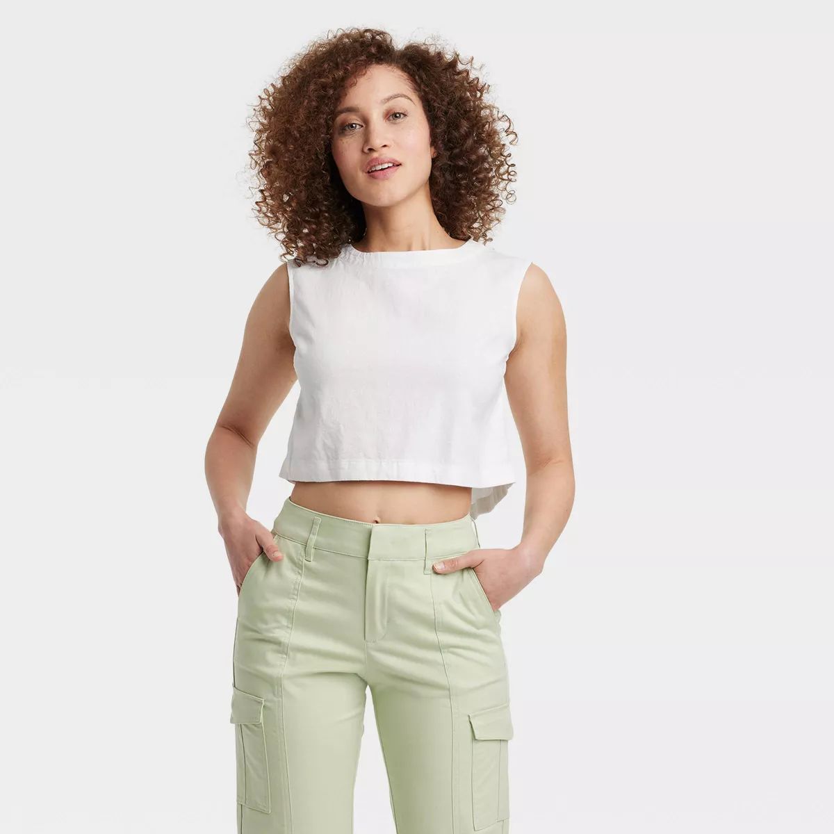 Women's Linen Tank Top - A New Day™ White XS | Target