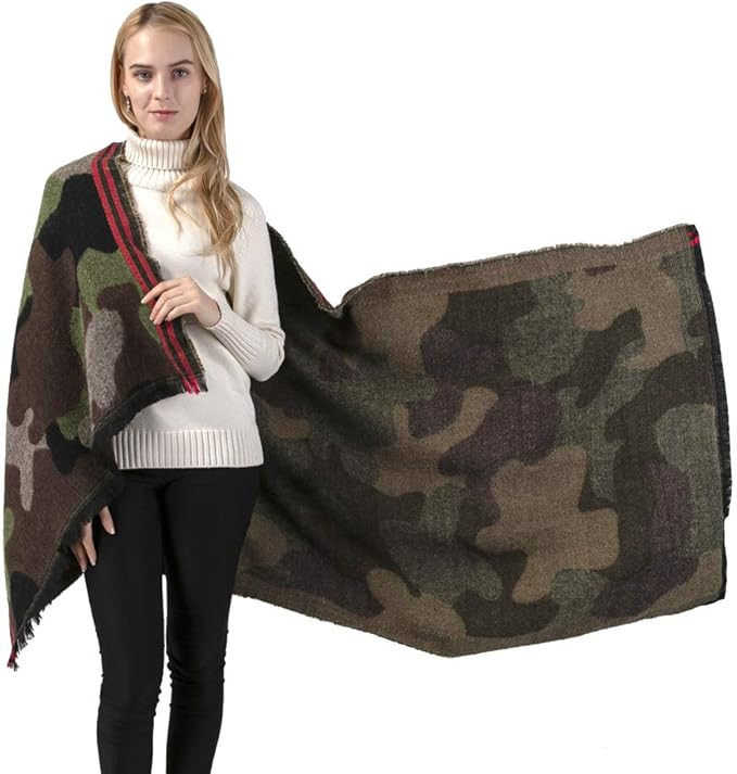 Pashminas Camouflage Blanket Scarf ultra-soft plush style Ponchos Pashmina Shawls and Wraps | Amazon (US)