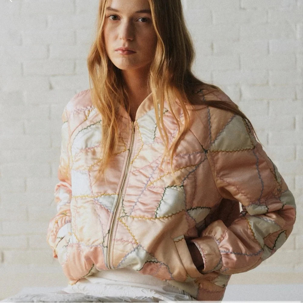 Sezane Mickey Jacket - Sézane X Sea Ny Pastel Pink Print - Size 4 | Poshmark