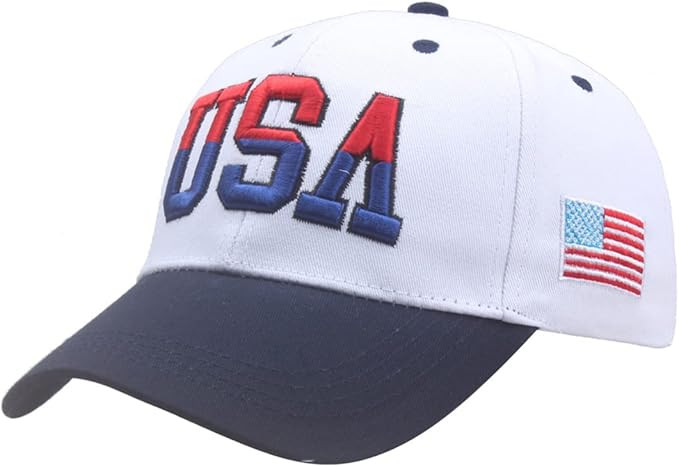 Foetest Adjustable Baseball Cap - Sports Cap for Outdoors, USA Flag Embroidery, Cotton Material | Amazon (US)
