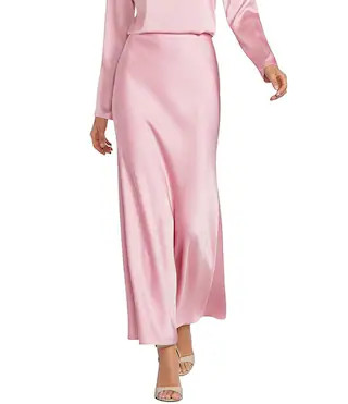 Bella A-Line Coordinating Satin Maxi Skirt | Dillard's