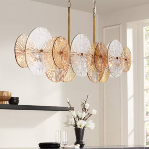 Eurofase Sue-Anne 57" Wide Modern Brass and Circle Glass Chandelier - #220G3 | Lamps Plus | Lamps Plus