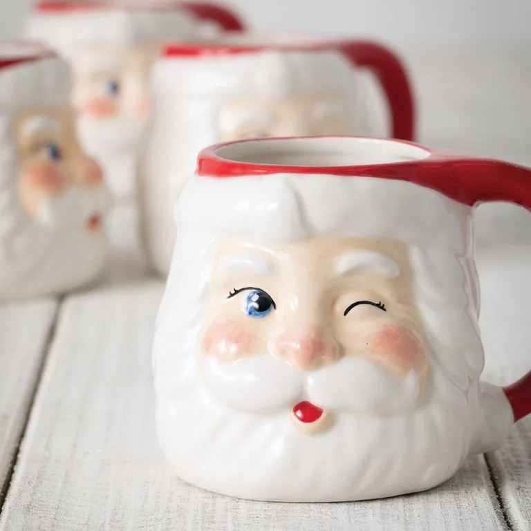 Sullivans Set of 4 Santa Christmas Mugs 4.5"H Red | Walmart (US)