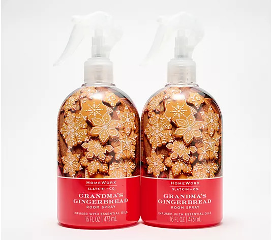 HomeWorx by Slatkin + Co. S/2 16oz Holiday Room Sprays - QVC.com | QVC