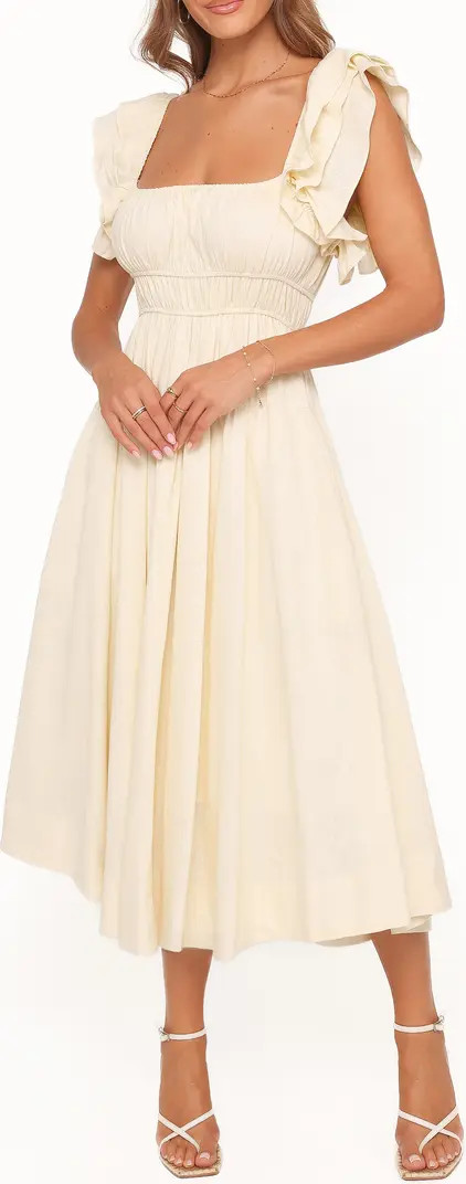 Linda Ruffle Sleeve Midi Dress | Nordstrom