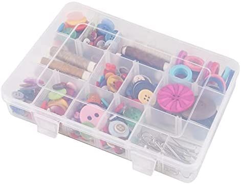 Amazon.com: 18 Grids Plastic Organizer Box with Dividers, Exptolii Clear Compartment Container St... | Amazon (US)