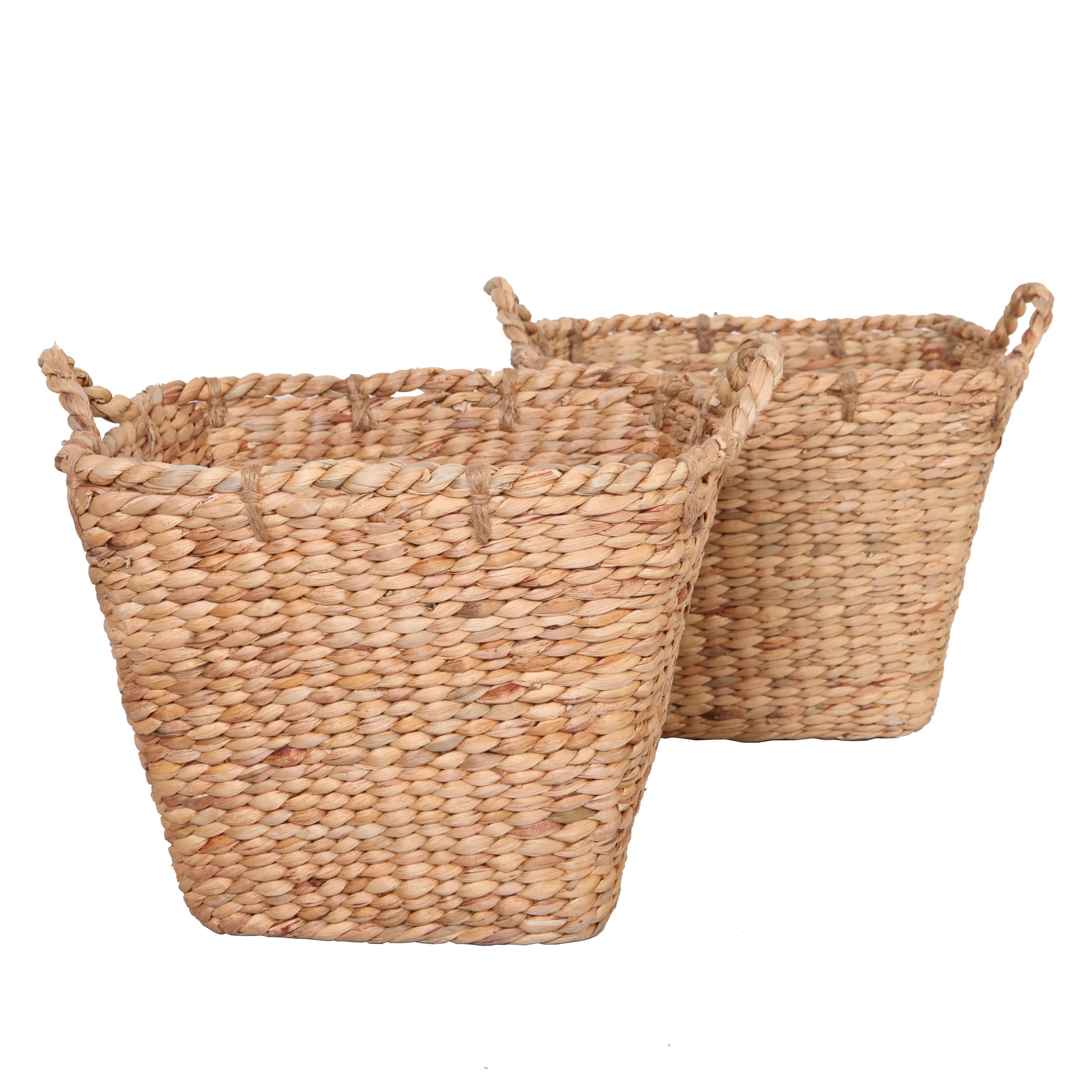 Better Homes & Gardens Square Tapered Water Hyacinth Basket, Set of 2 | Walmart (US)