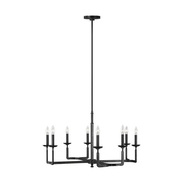 Ansley Aged Iron Eight-Light 32-Inch Chandelier | Bellacor