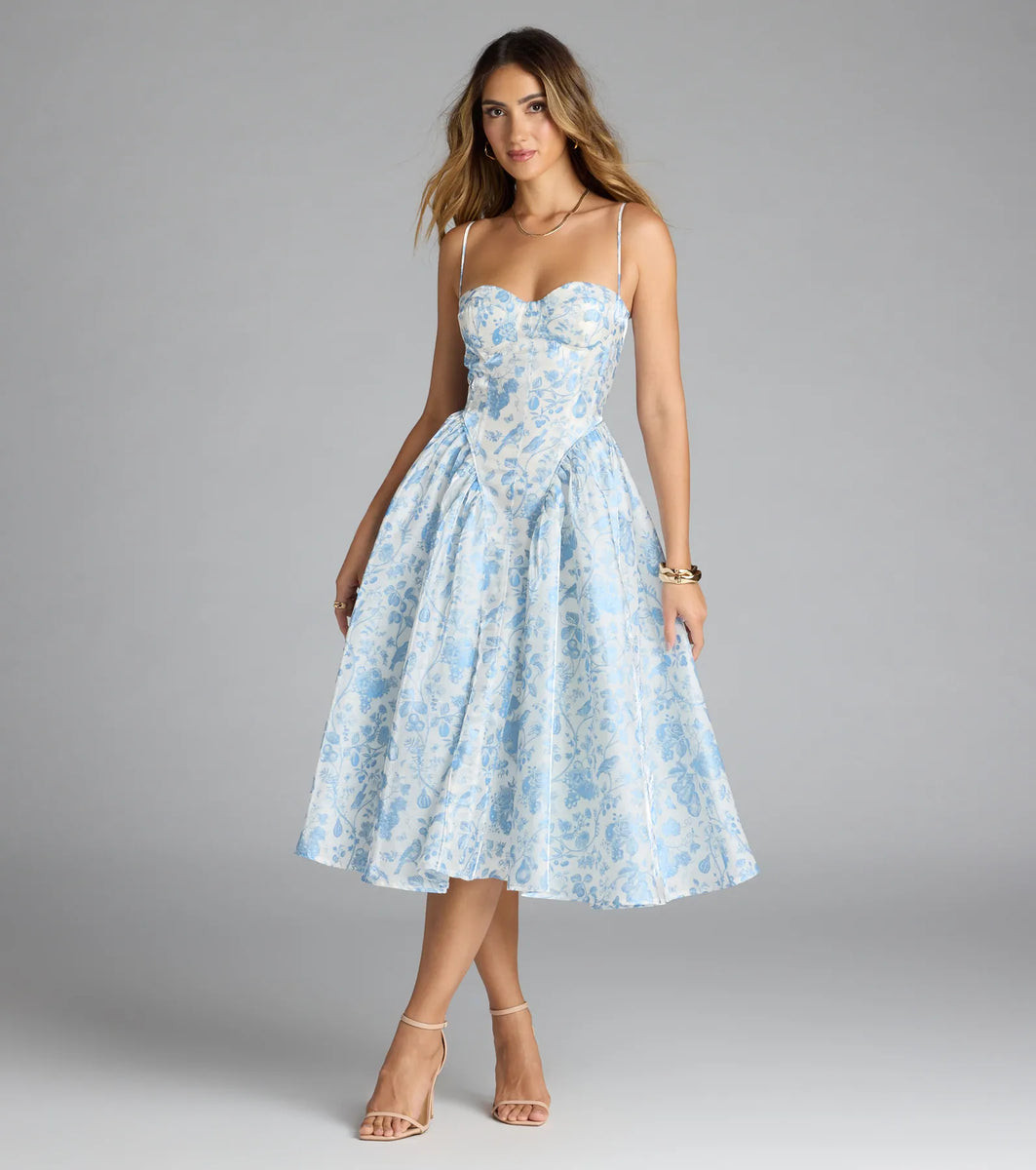 Clarabelle Sweetheart A-Line Midi Formal Dress | Windsor Stores