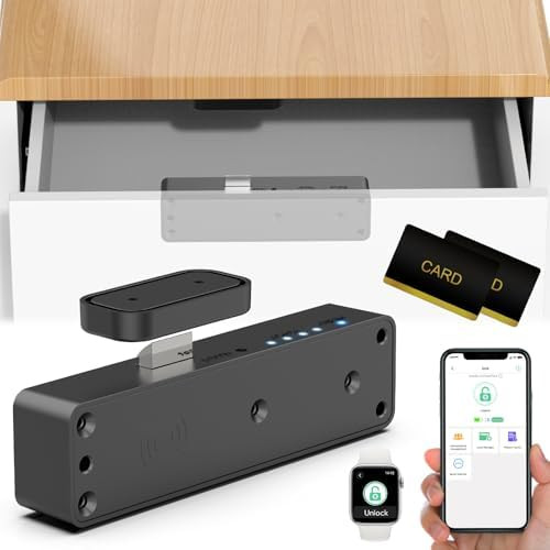 Smart RFID Drawer Lock, Hidden Digital Electronic Bluetooth RFID Cabinet Drawer Lock for Adults B... | Amazon (US)