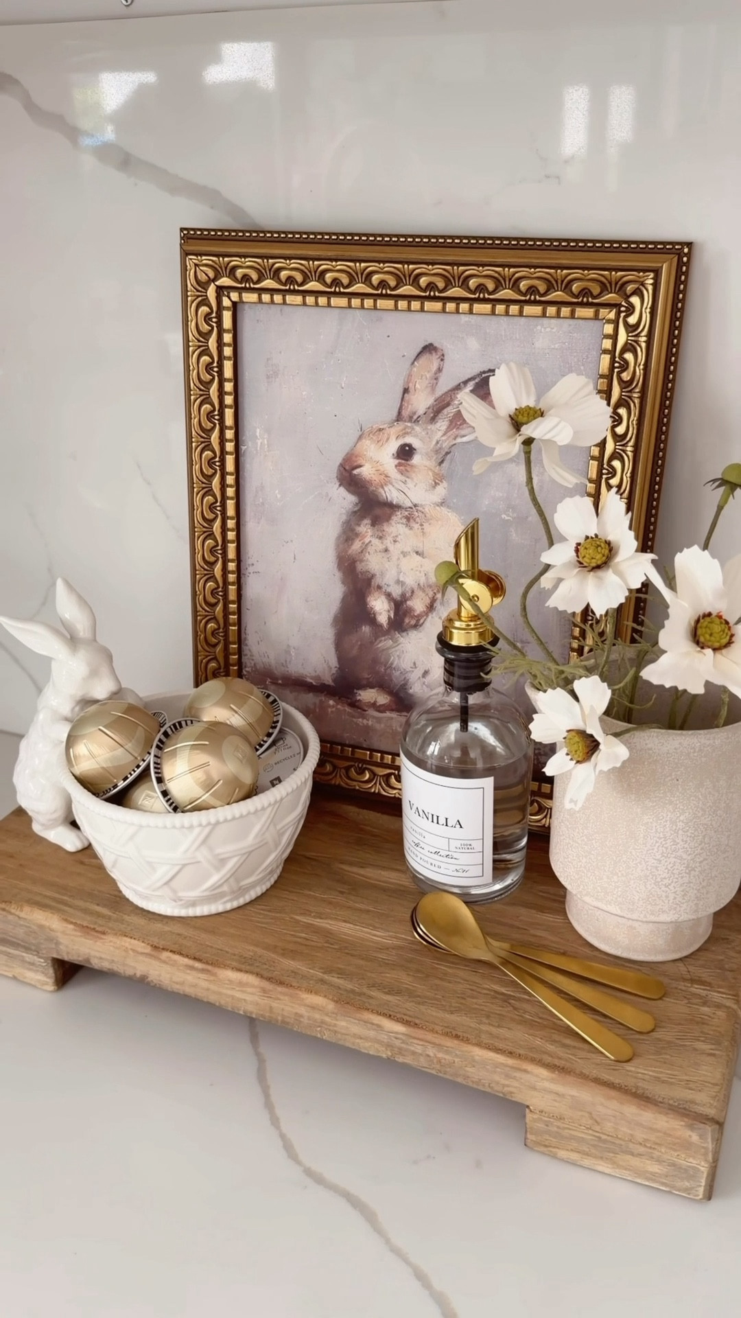 A little spring refresh for the coffee bar 🐇☕️

#easter #easterdecor #springdecor #homedecor #bunnyprint #cosmos #coffeebar #springcoffeebar 

#LTKSeasonal #LTKHome