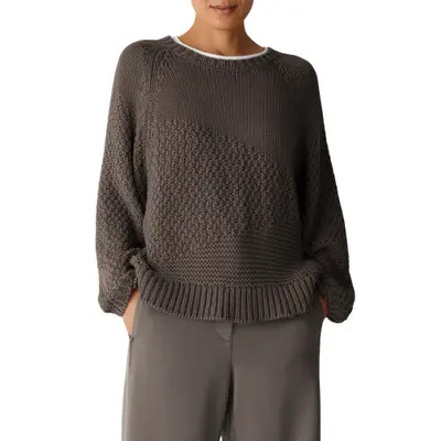 Eileen Fisher Organic Cotton Sweater in Pale Stripe at Nordstrom, Size Small | Nordstrom