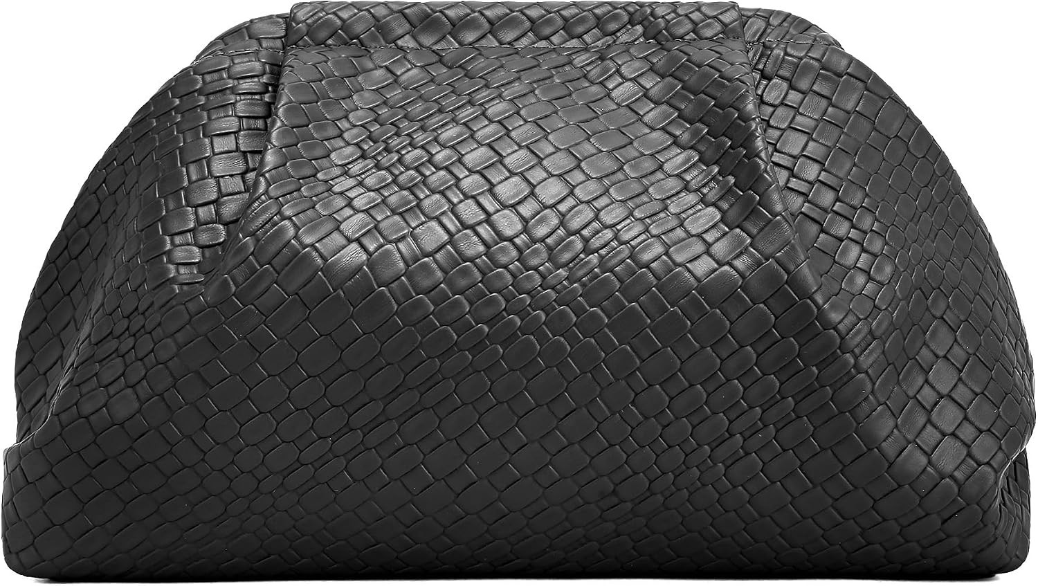 Woven Dumpling Clutch for Evening: Vegan Leather Cosmetic Pouch | Amazon (US)