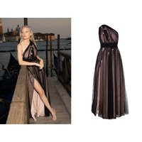 Luxury Tulle Infinity Dress With A Slit & Floral Appliques, Maxi Length Prom Dress. Multiway Bridesm | Etsy (US)