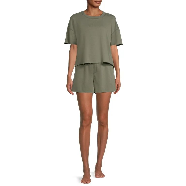 Secret Treasures Women's and Women's Plus Sleep Top and Shorts Set, 2-Piece | Walmart (US)