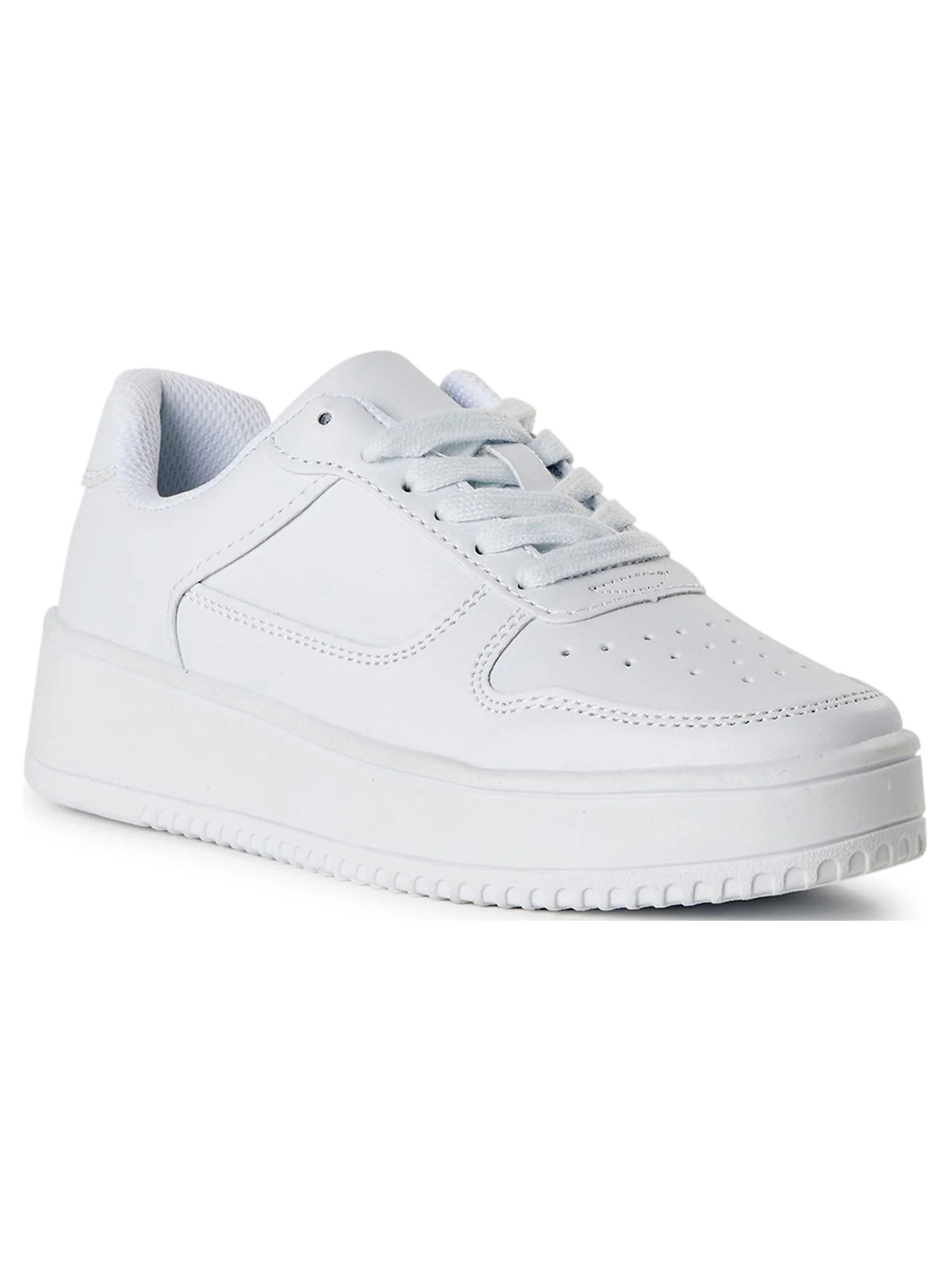 No Boundaries Women's Platform Casual Lace Up Sneakers, Wide Width Available | Walmart (US)