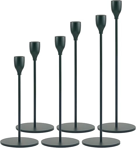 Amazon.com: Matte Black Candle Holders Set of 6 for Taper Candles, Decorative Candlestick Holder ... | Amazon (US)