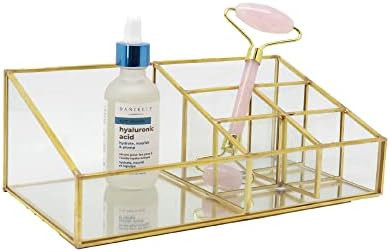 Danielle 6-Part Cosmetic Organizer - Glass & Gold, Clear, (DC-OZ60072) | Amazon (US)