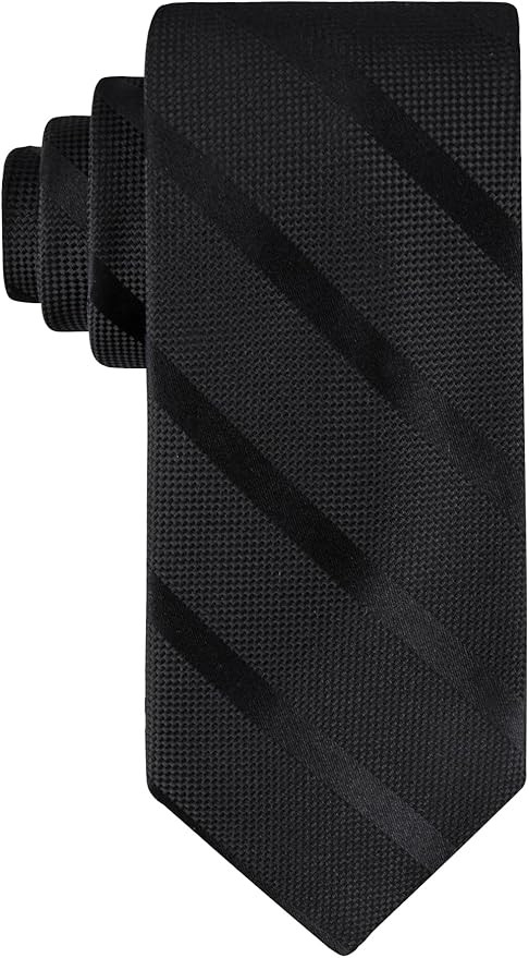 Tommy Hilfiger Men's Classic Solid Textured Stripe Tie | Amazon (US)