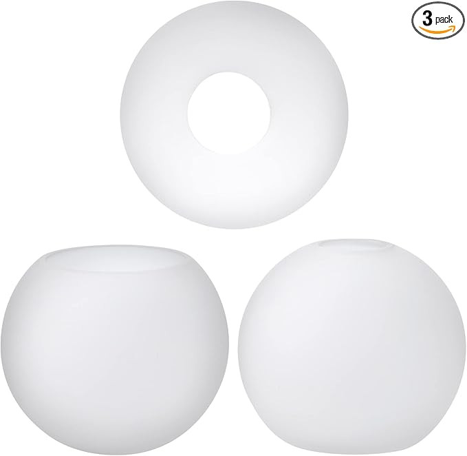 GoldSwift 3 Pack Clear Frosted Glass Globes for Light Fixtures Replacement, 5.9" Diameter, Soften... | Amazon (US)