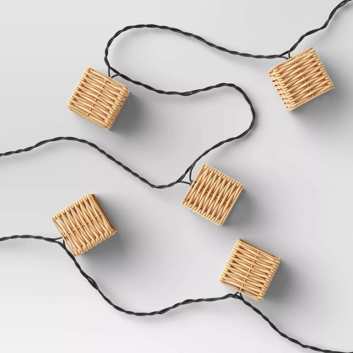 10ct LED Mini Woven Resin Wicker Indoor Outdoor Lantern String Lights Clear Bulbs with Black Wire... | Target