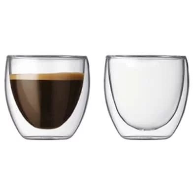 Vandue Teaology Coppia Double Wall Borosilicate Glass 4-ounce Tea and Coffee Cup (Set of 2) | Walmart (US)