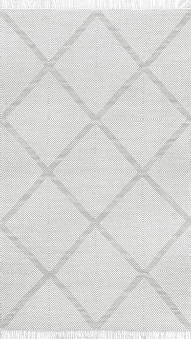 Silver Diamond Eye Trellis Fringe Sierra Area Rug | Rugs USA