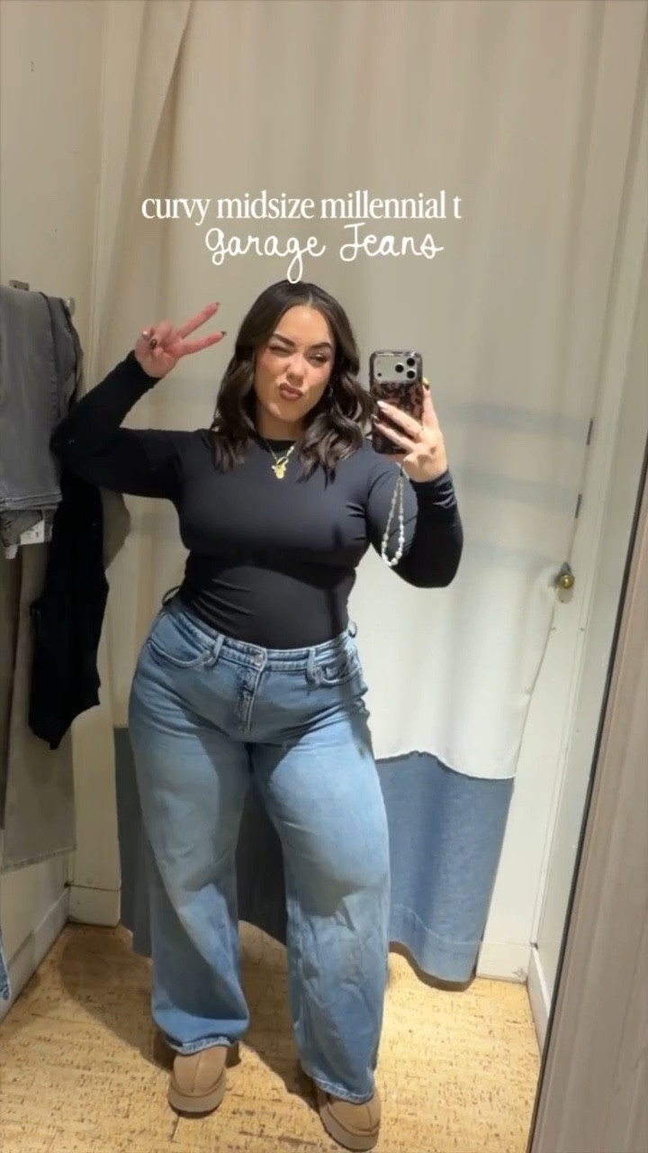 Curvy midsize millennial trying Garage Jeans for the first time ✨ wearing size 13 in every pair and large in the sweater! 

Bust: 37” Waist: 31” Hips: 45” Height: 5’2”

#LTKPetite #LTKMidsize
