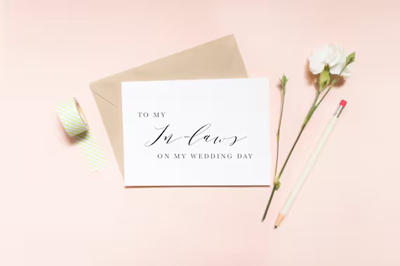 to my in laws on my wedding day card, in laws card, future parents card, wedding day card / SKU: ... | Etsy (US)