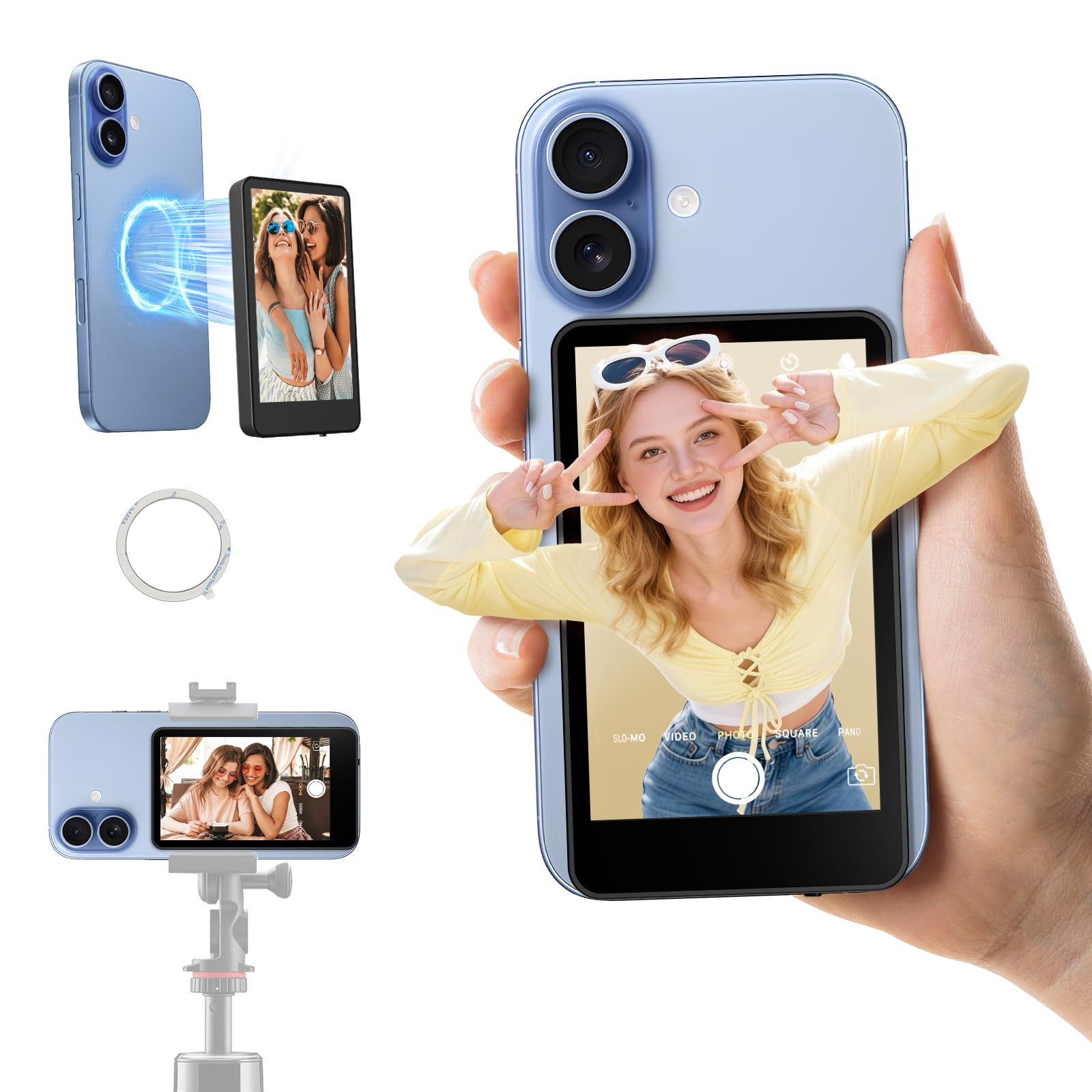 Rollei M4 Selfie Monitor Screen for iPhone 17 Series & Android, 4K Magnetic Back Camera Monitor, ... | Amazon (CA)
