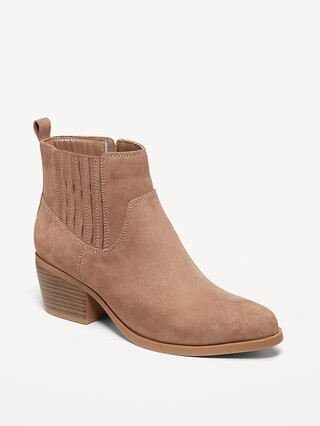 Faux Suede Western Ankle Boots | Old Navy (US)