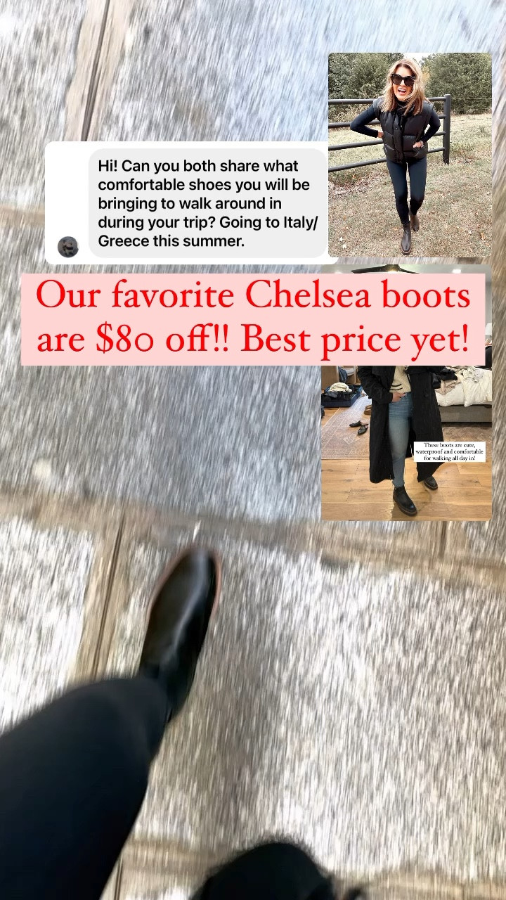 Our favorite Chelsea boots are on sale!! They are waterproof and so comfortable! We have walked MILES in them and no issues! Fits tts  

#LTKGiftGuide #LTKtravel #LTKshoecrush