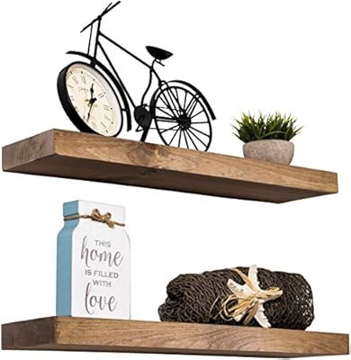 Imperative Décor Floating Shelves Rustic Wood Wall Shelf USA Handmade | Set of 2 (Special Walnut... | Amazon (US)