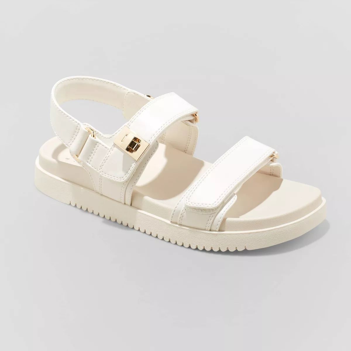 Women's Jonie Ankle Strap Footbed Sandals - A New Day™ Off-White 9.5 | Target
