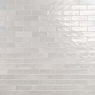 Amagansett Gin White 2 in. x 8 in. Mixed Finish Ceramic Subway Wall Tile (5.38 sq. ft. / case) | The Home Depot