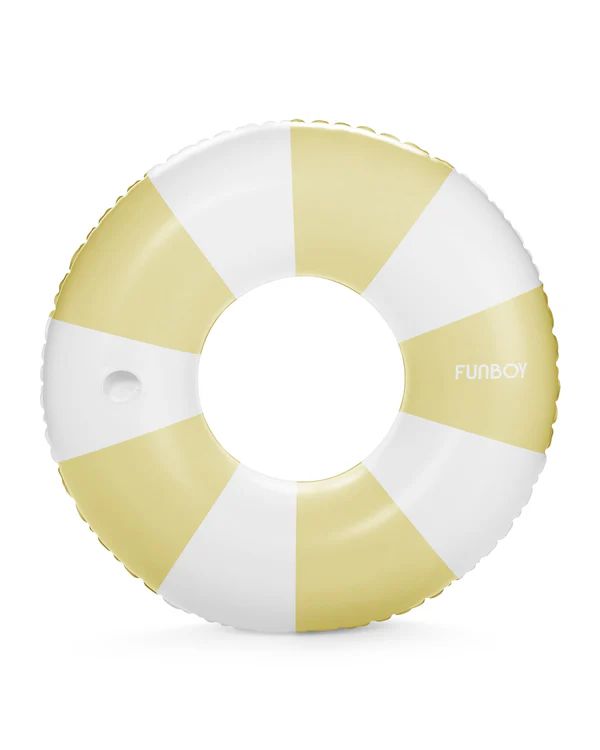 Yellow Vintage Stripe Tube Float | FUNBOY