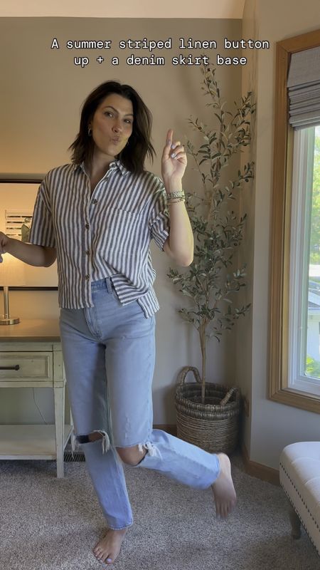 Striped linen button up + denim skirt perfect for any summer day

1 outfit, 2 looks

Style session, summer chic, date night, graduation party, MDW outfit, summer chic,  target style, linen shirt, striped button up, brunch, happy hour, day date, white blazer, Amazon fashion, the drop, work wear outfit ideas

#LTKSaleAlert #LTKStyleTip #LTKMidsize