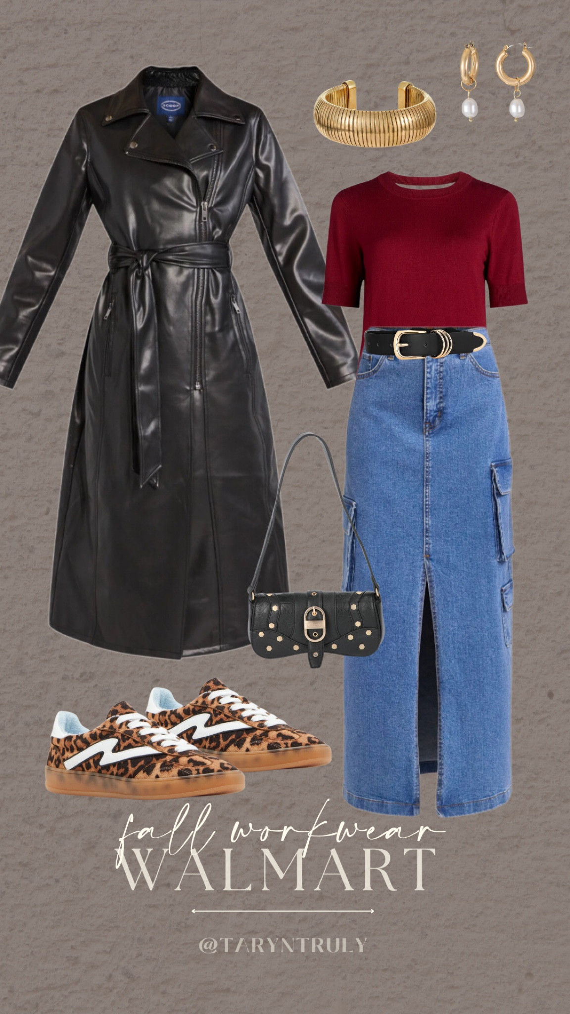 Walmart teacher outfit inspo business casual outfit @walmartfashion #walmartpartner 
Leopard sneakers
Denim maxi skirt 
Faux leather trench coat 


#LTKMidsize #LTKWorkwear #LTKSeasonal
