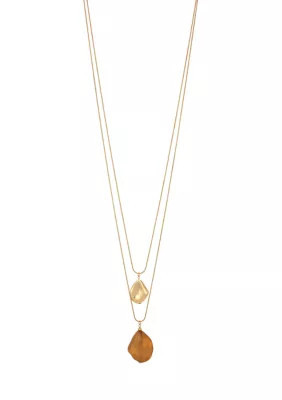 Wonderly Long Natural Stone Pendant Necklace | Belk