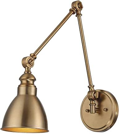 Savoy House 9-960-1-322 Dakota 1-Light Adjustable Wall Lamp in Warm Brass | Amazon (US)